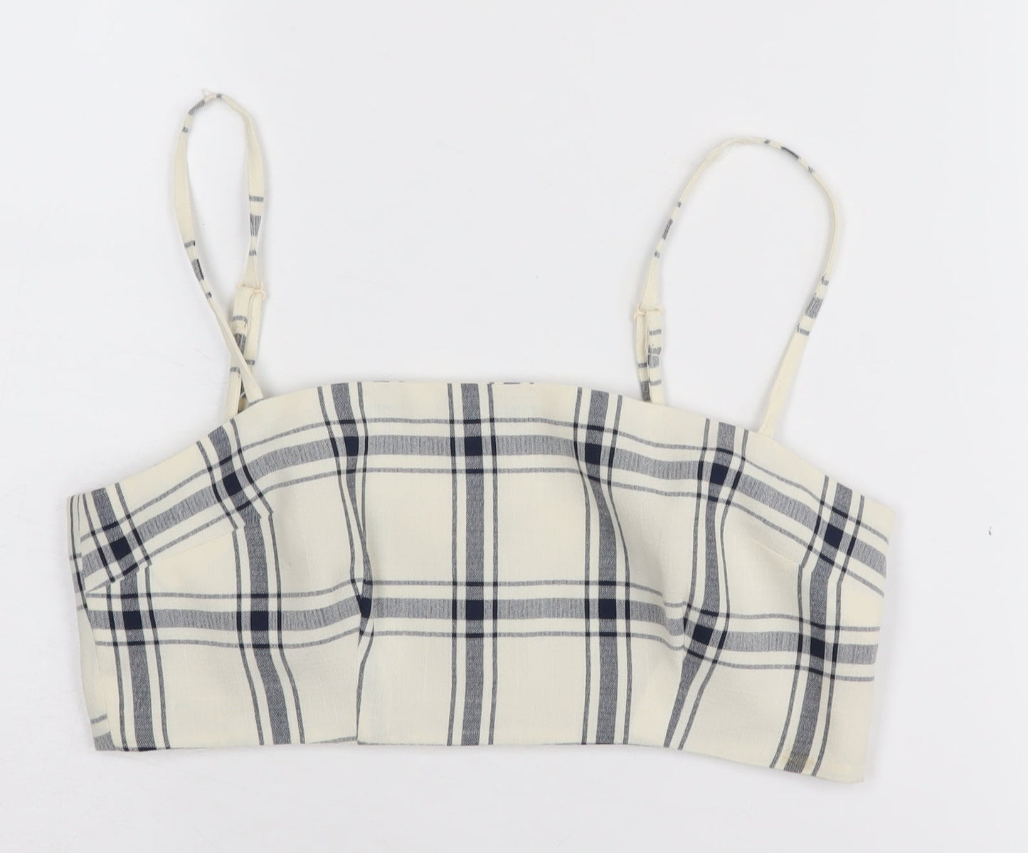 ASOS Women’s Ivory Square Neck Check Crop Camisole Size 6