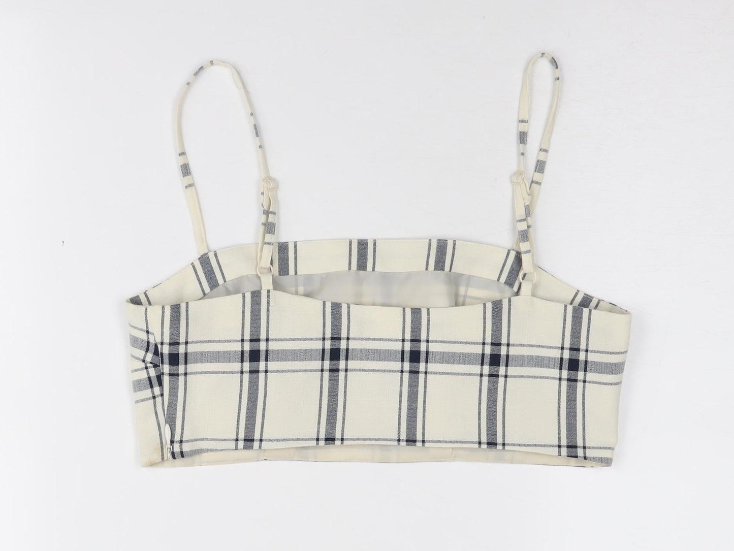 ASOS Women’s Ivory Square Neck Check Crop Camisole Size 6
