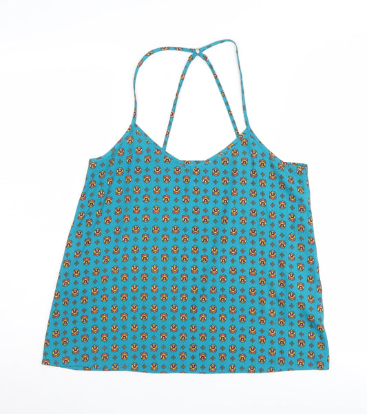 Hollister Women's Blue Floral Camisole Tank, Size S
