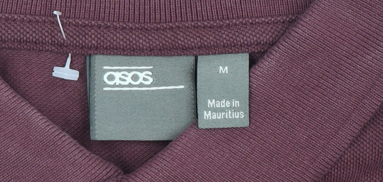 ASOS Men's Red Long Sleeve Polo Shirt M