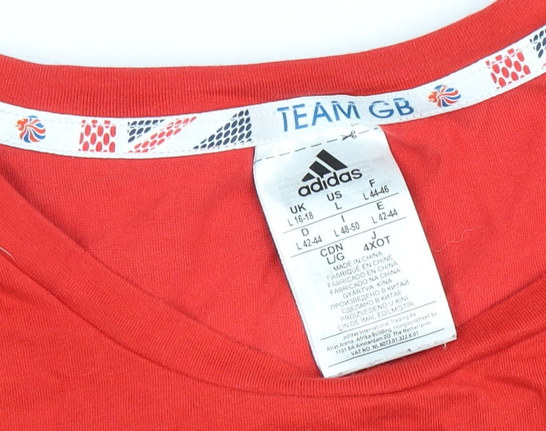 Adidas Women's Red Team GB T-Shirt, Sz L, Sport Casual