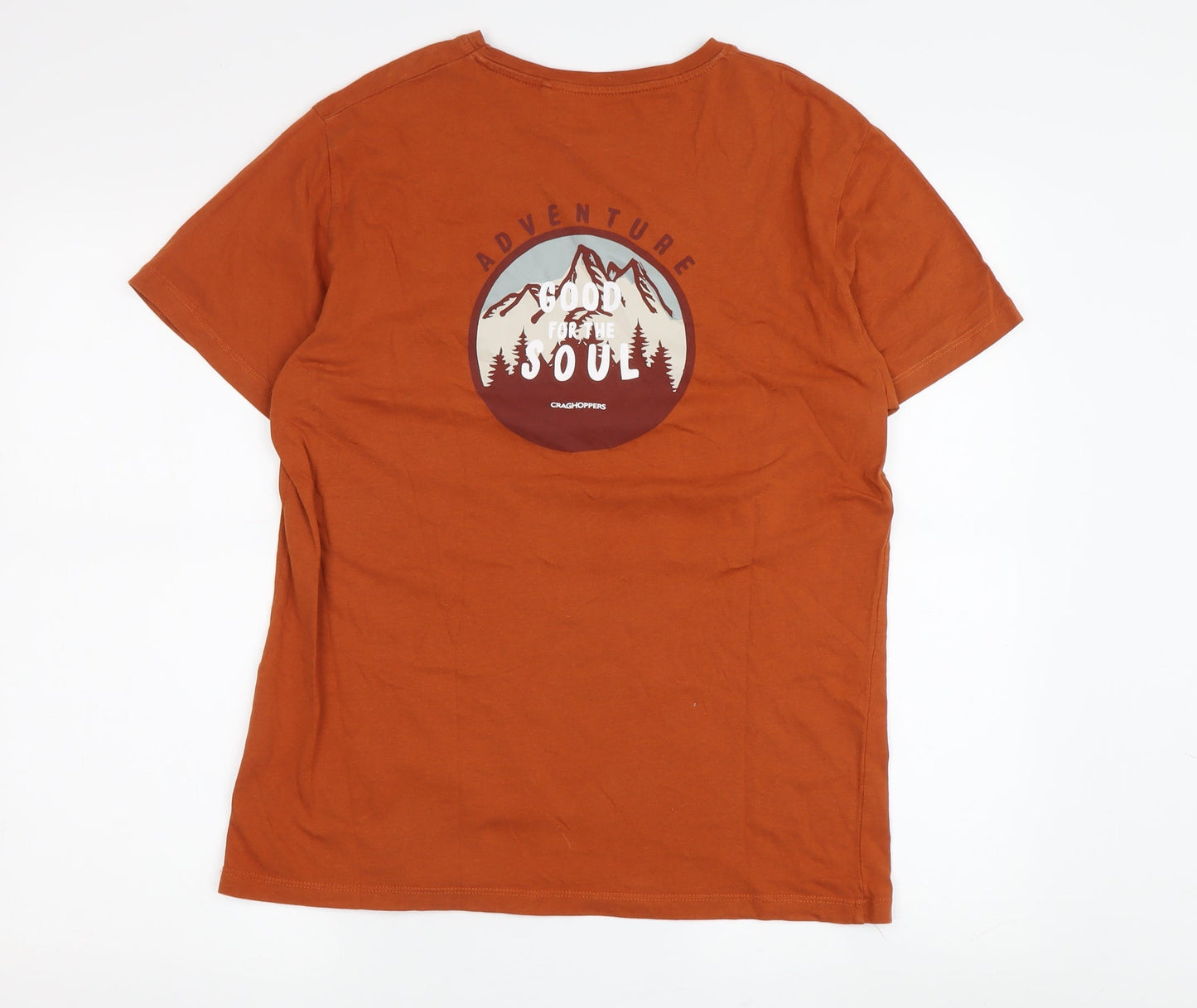 Craghoppers Men's Orange Graphic Print T-Shirt S Regular Fit