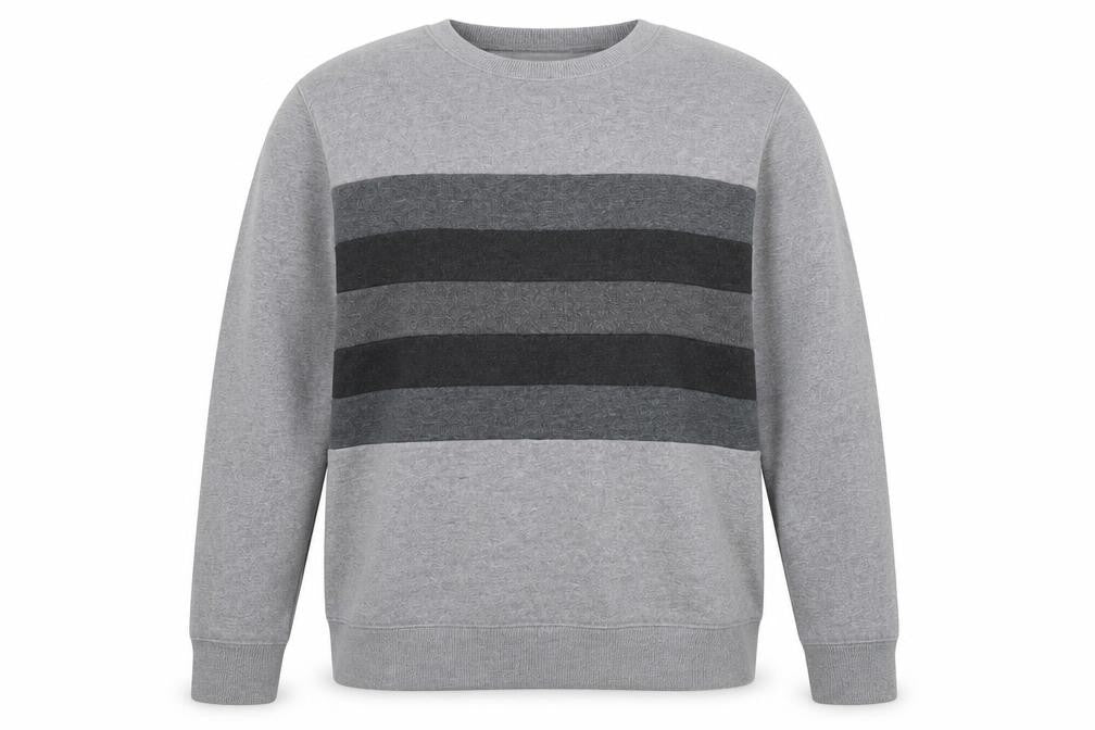 Folk Womens Grey Striped Pullover Sweatshirt - L