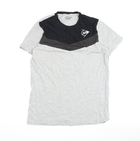 Dunlop Men's Grey Black M Colourblock T-Shirt