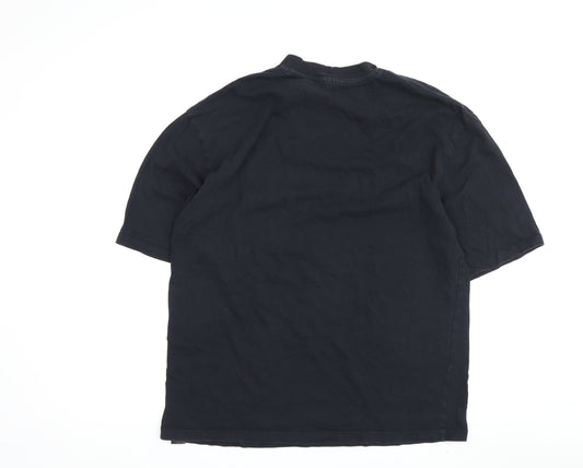 Collusion Men’s Black Graphic Print T-Shirt, M
