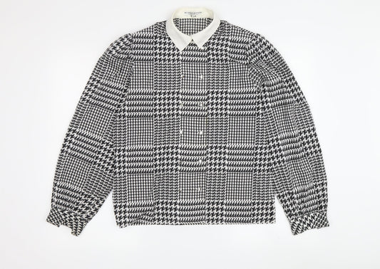 Windsmoor Women's Black Button-Up Houndstooth Shirt