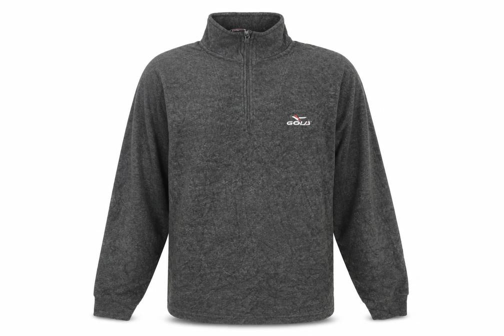 GOLJ Men's Grey 1/2 Zip Fleece Sweatshirt L