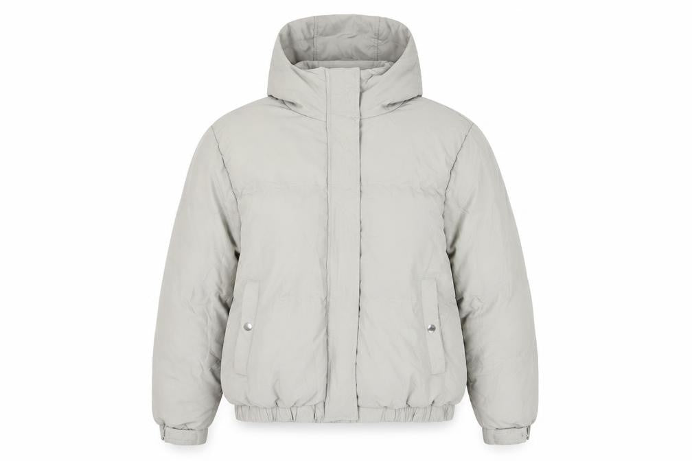 Brave Soul Women's Beige Hooded Puffer Jacket Size 16