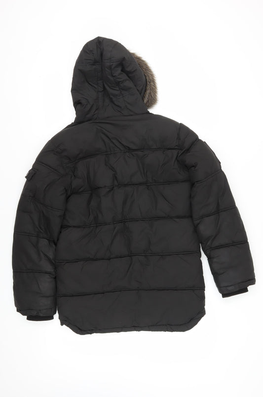 Sonneti Boys Black Long Puffer Jacket, 12-13 Years