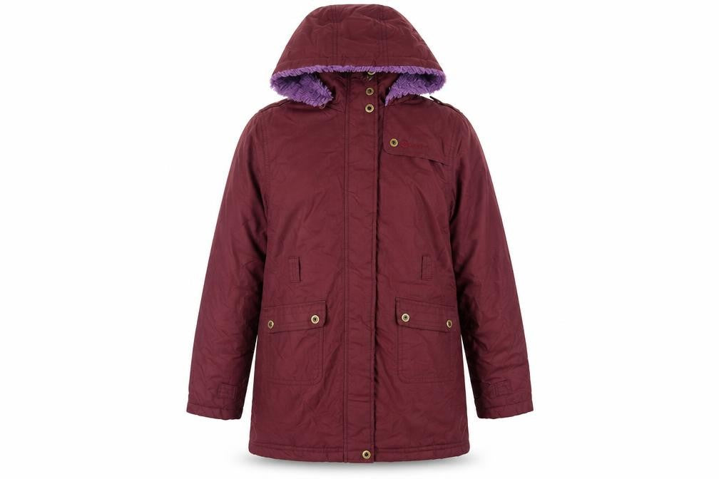 Peter Storm Girls Red Parka Coat 11-12 Years Hooded Winter