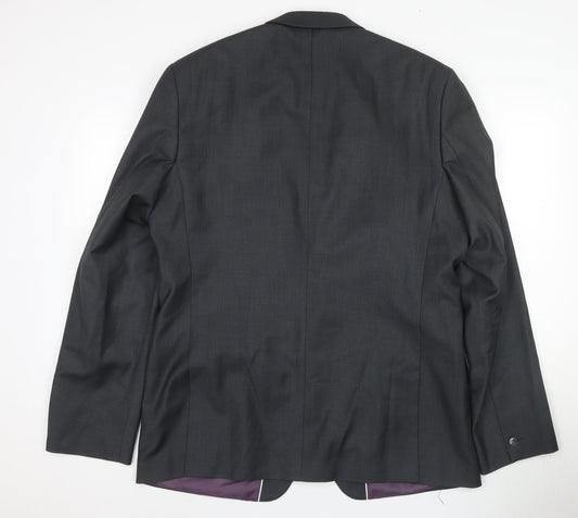 Red Herring Men's Grey Blazer 44 Long Notch Lapel