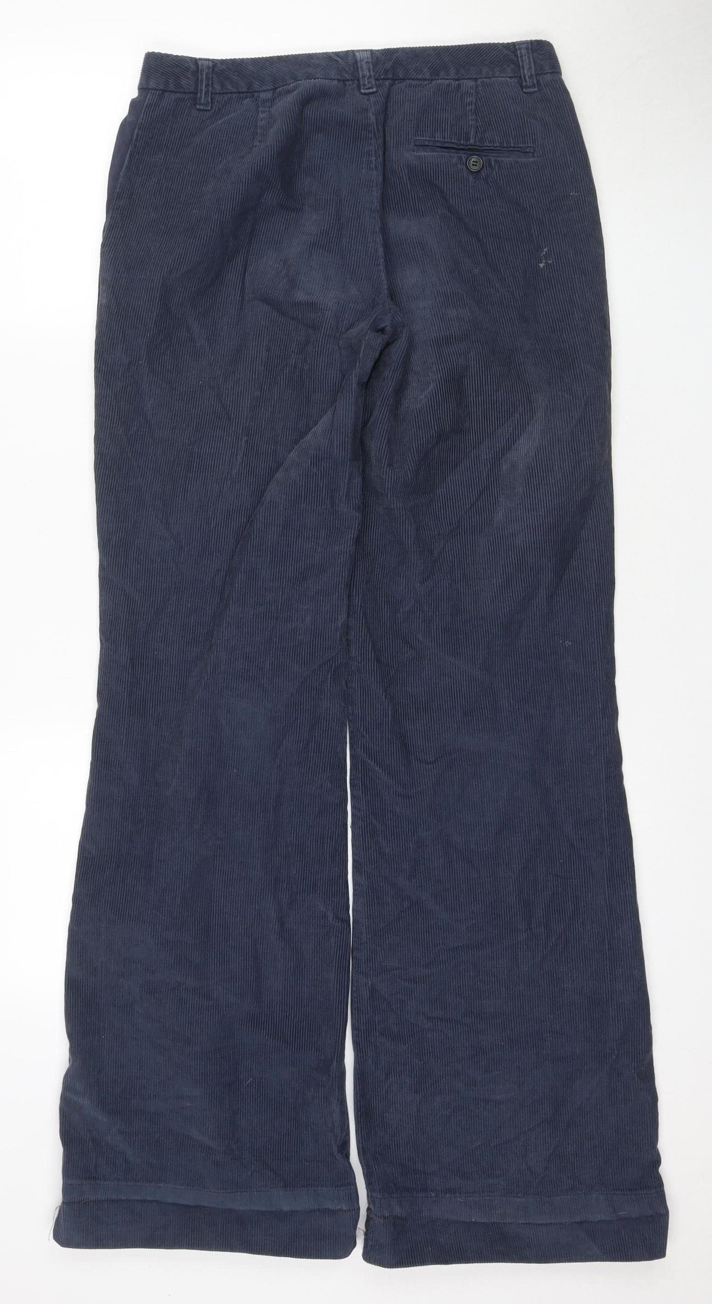 Sisley Women's Blue Straight-Leg Cotton Trousers