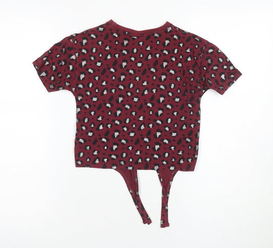 Mckenzie Girls Red Animal Print T-Shirt 7-8 Years
