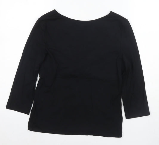 LK Bennett Women's Black Medium Wrap Blouse