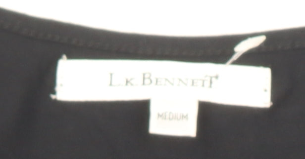 LK Bennett Women's Black Medium Wrap Blouse