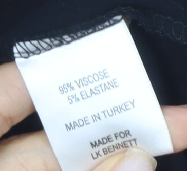 LK Bennett Women's Black Medium Wrap Blouse