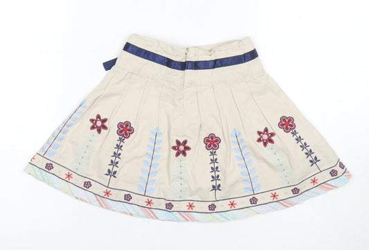 Debenhams Girls Beige Embroidered Skirt, Size 3 Years