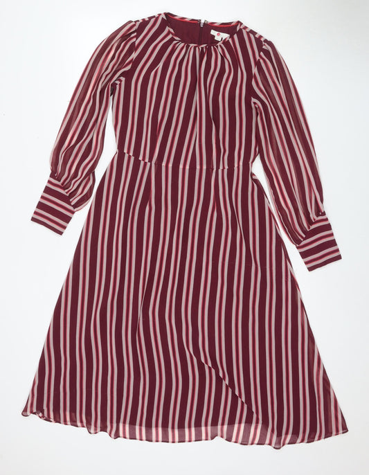 Boden Women's Red A-Line Midi Dress Size 8