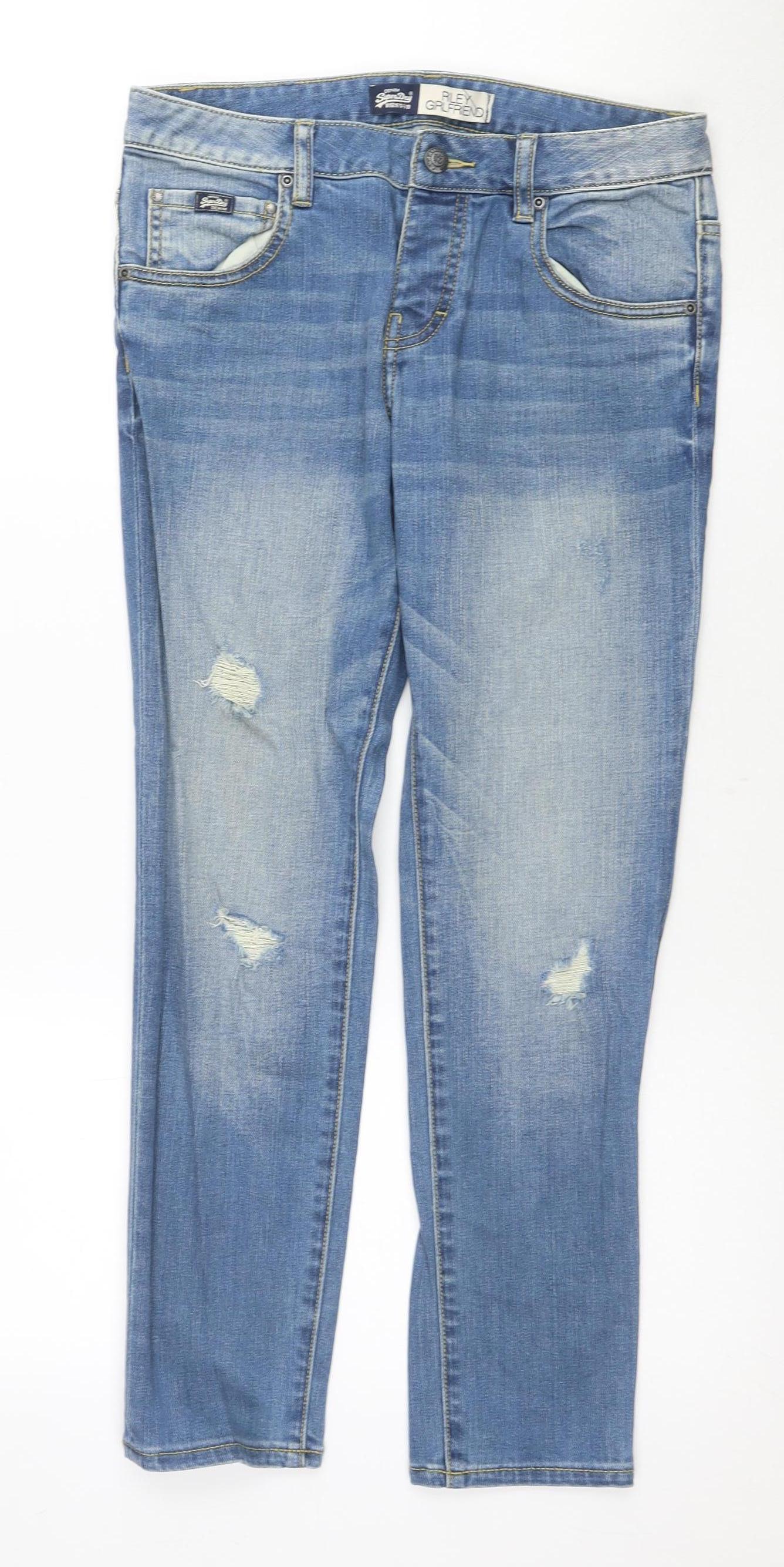 Superdry Women's Blue Boyfriend Jeans Size 4