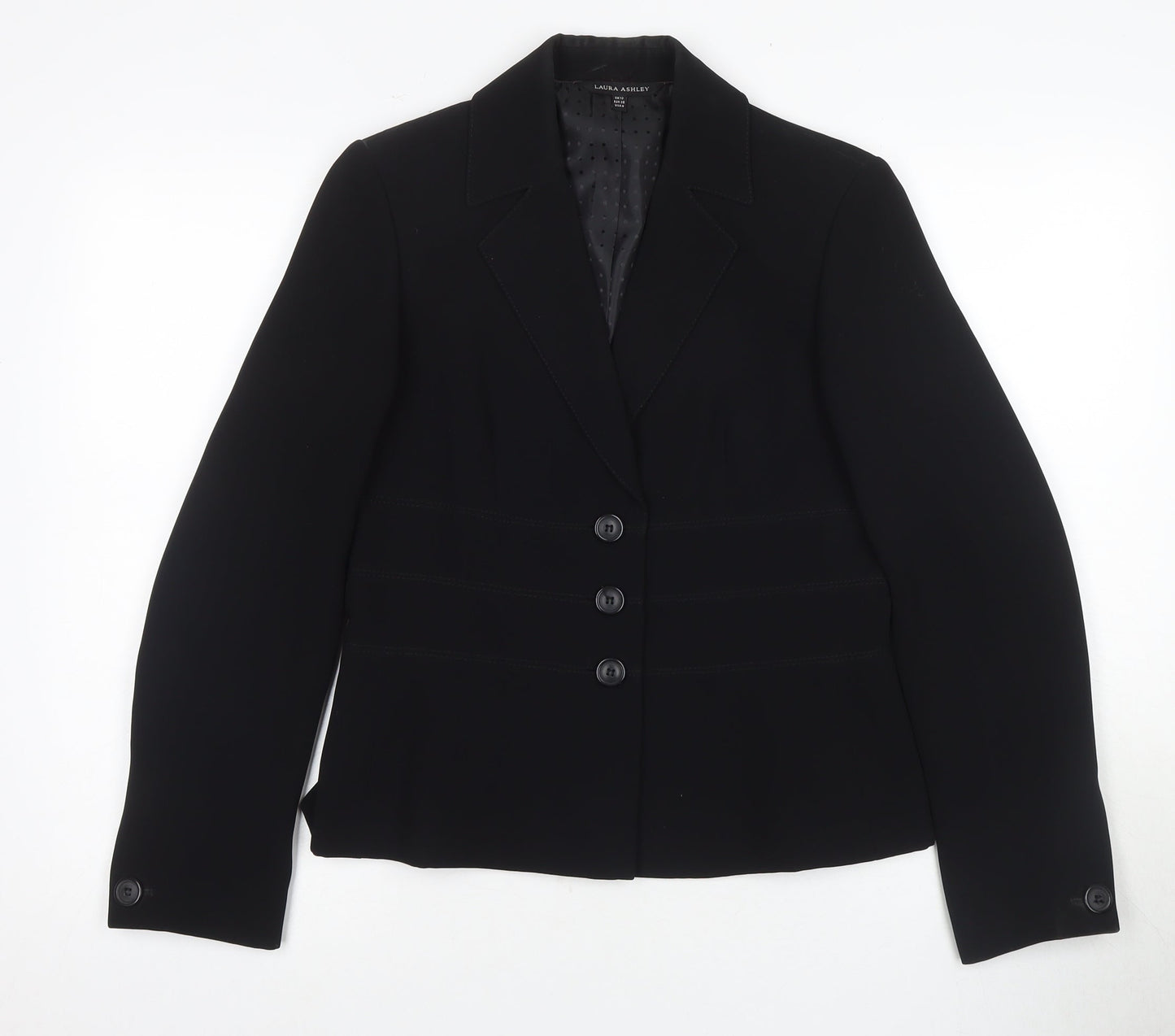 Laura Ashley Women's Black Blazer, UK 12, Notch Lapel