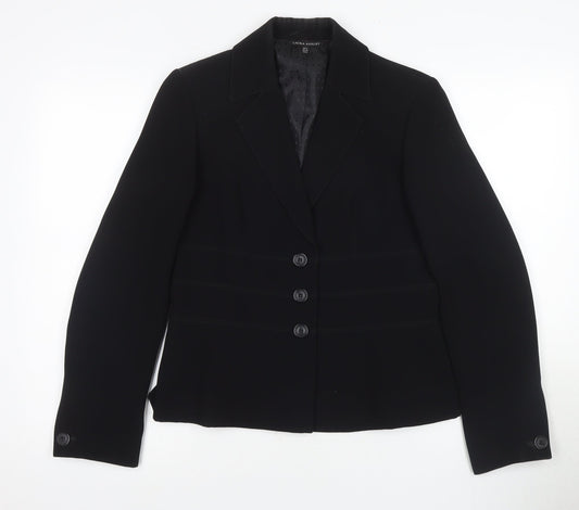 Laura Ashley Women's Black Blazer, UK 12, Notch Lapel