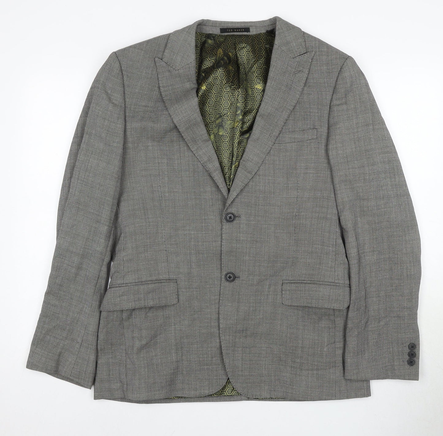 Ted Baker Men's Grey Wool Blazer Jacket, Size 40R