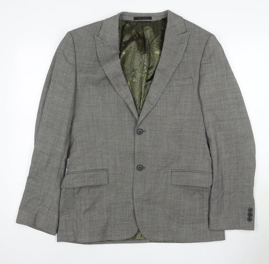 Ted Baker Men's Grey Wool Blazer Jacket, Size 40R
