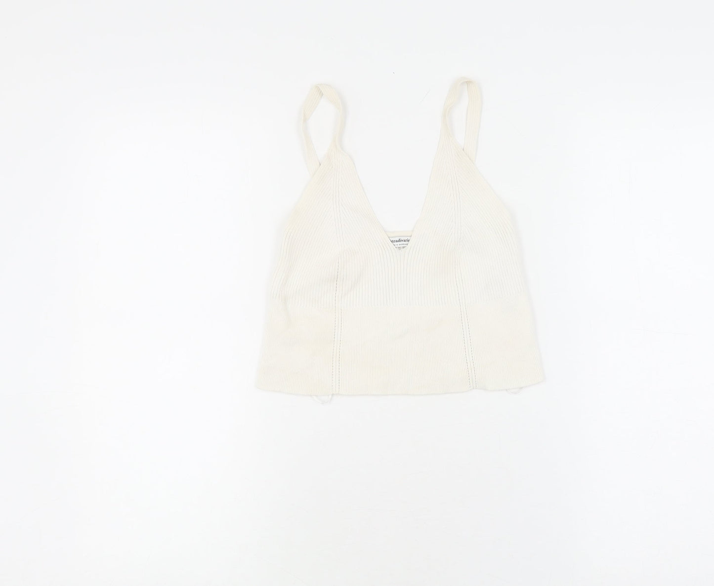 Stradivarius Women's White Camisole Tank, Size S