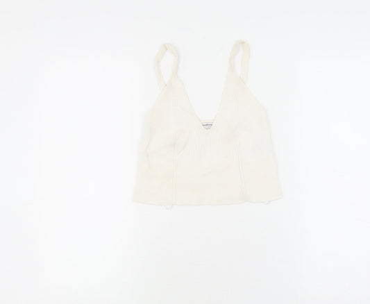 Stradivarius Women's White Camisole Tank, Size S