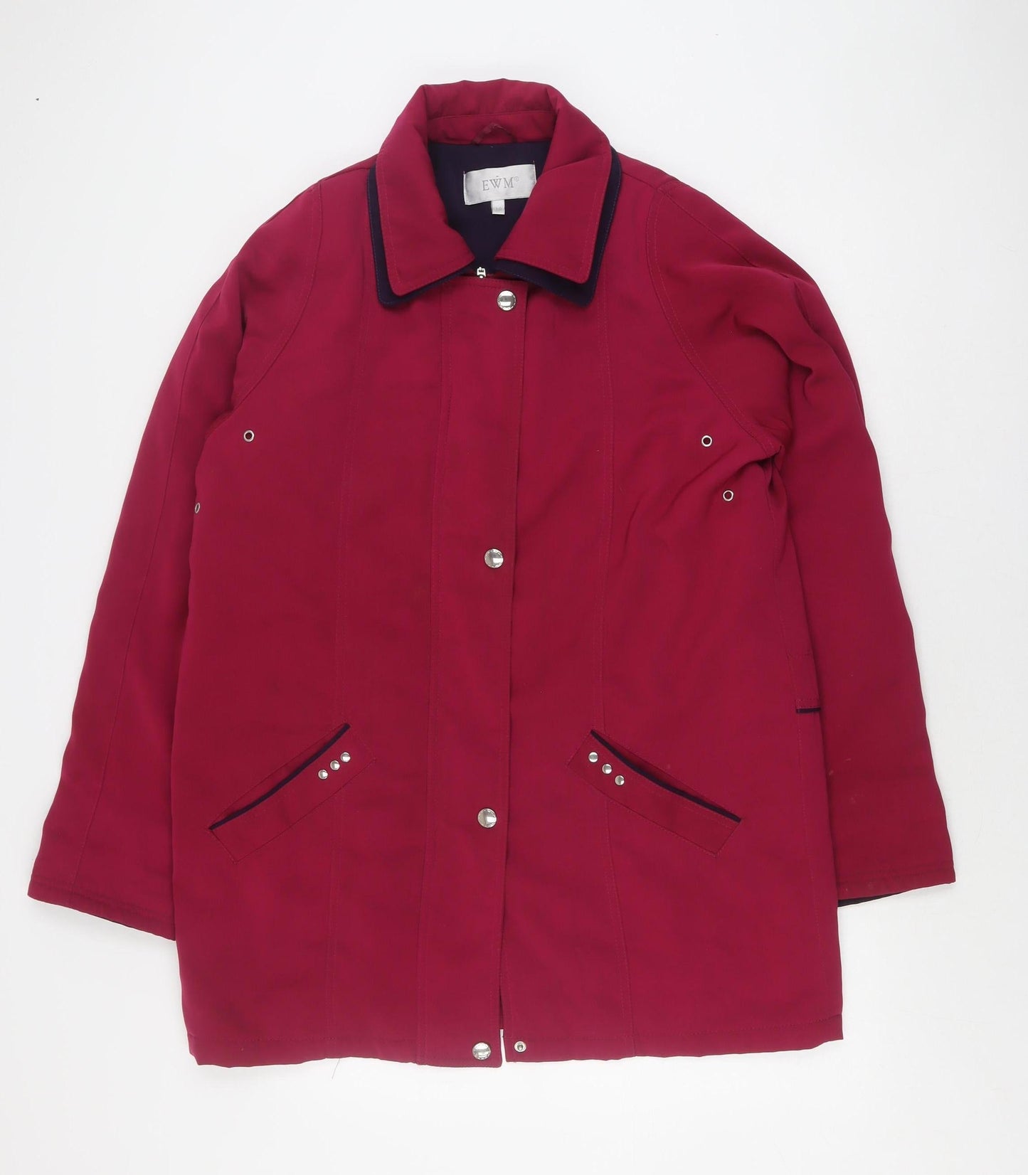 EWM Women's Purple Jacket Size 16, Mid-Length, Stylish