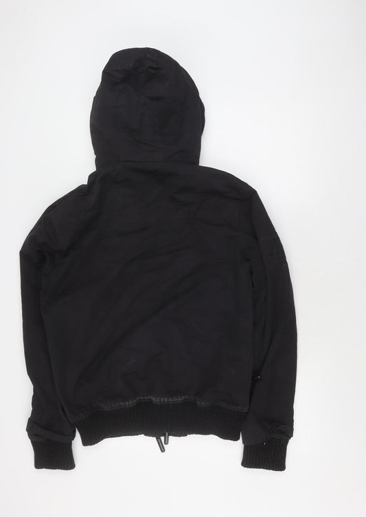 Superdry Men's Black Bomber Jacket with Hood