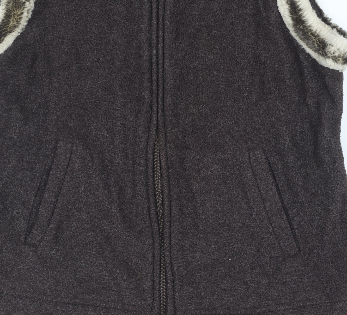 Marks and Spencer Brown Sleeveless Waistcoat for Women, Size 8
