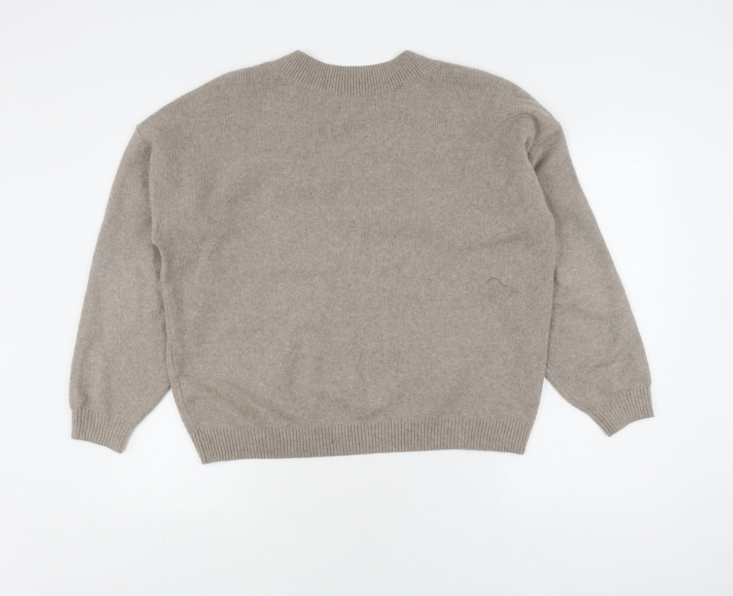 Hollister Women's Beige Wool V-Neck Pullover Jumper M