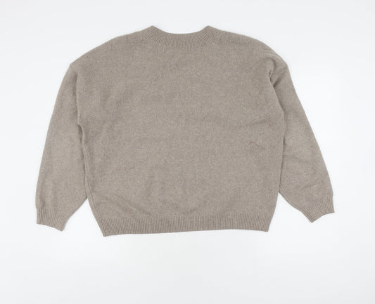 Hollister Women's Beige Wool V-Neck Pullover Jumper M