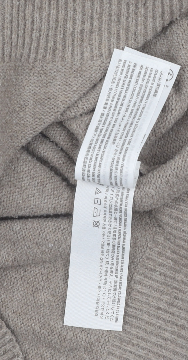 Hollister Women's Beige Wool V-Neck Pullover Jumper M