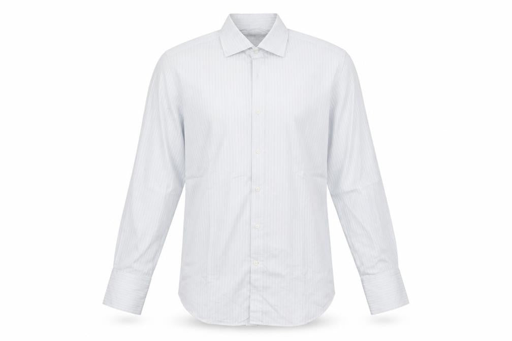 Jeff Banks Men's White Striped Long Sleeve Slim Fit Shirt