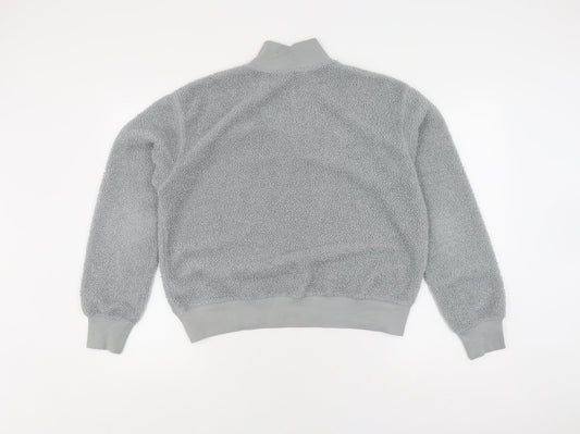 Topshop Women's Grey Pullover Sweatshirt, Size 10, Bouclé