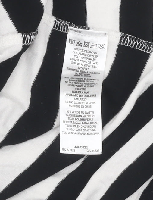 French Connection Women's Black Striped Wrap Blouse