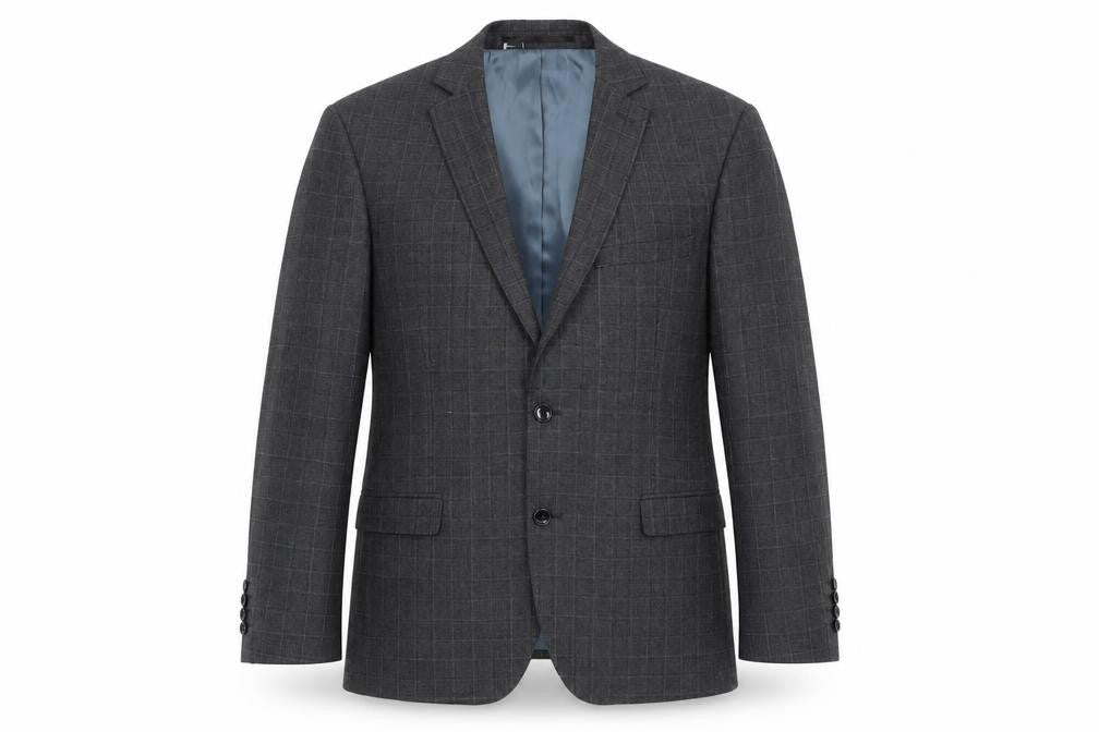 Mens 38 Chest Regular Moss 1851 Grey Two-Button Blazer