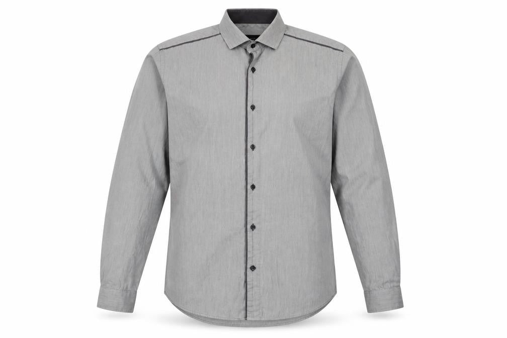 Next Men's Grey Slim Fit Formal Shirt 16, Long Sleeve