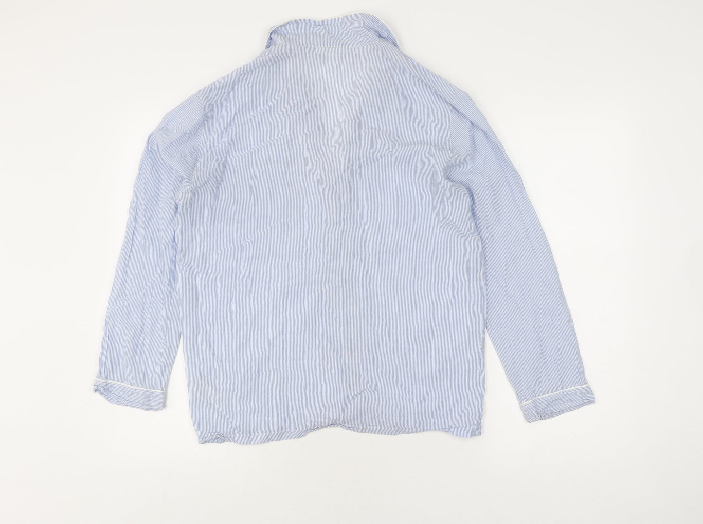 The White Company Women's Blue Striped Pyjama Top S