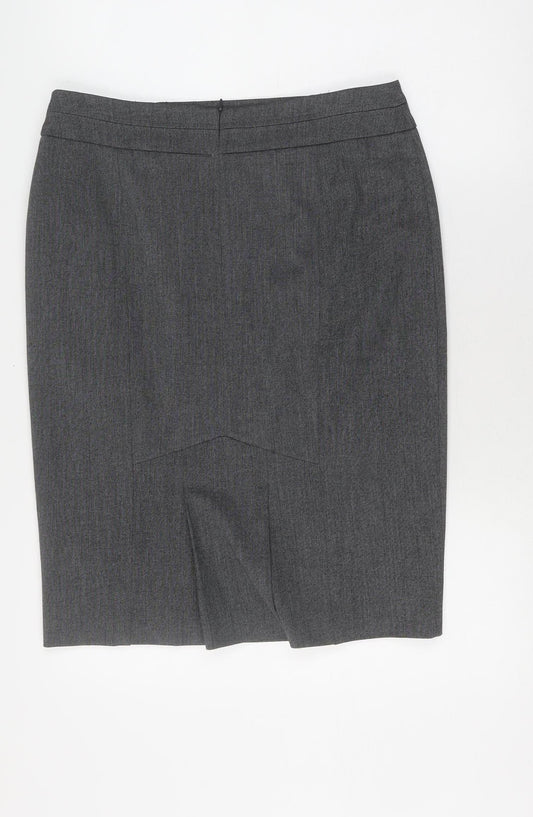 Debenhams Women's Grey Petite Pencil Skirt Size 12
