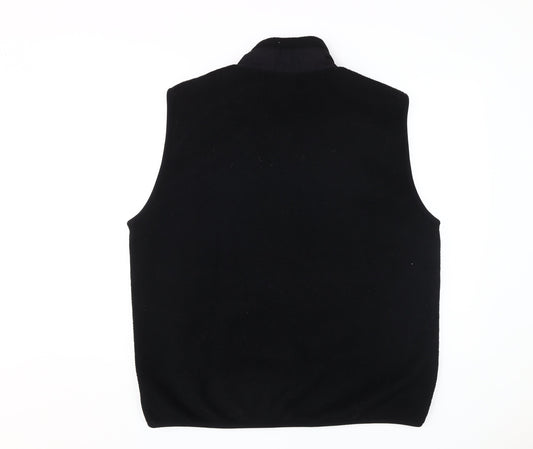 Lands' End Men's Black Fleece Waistcoat, L, Casual
