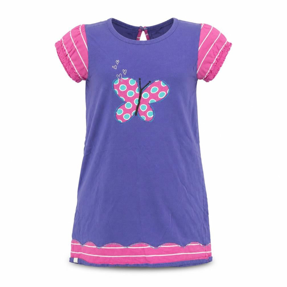 Hatley Girls Purple Butterfly Dress, Size 7, Casual Jersey