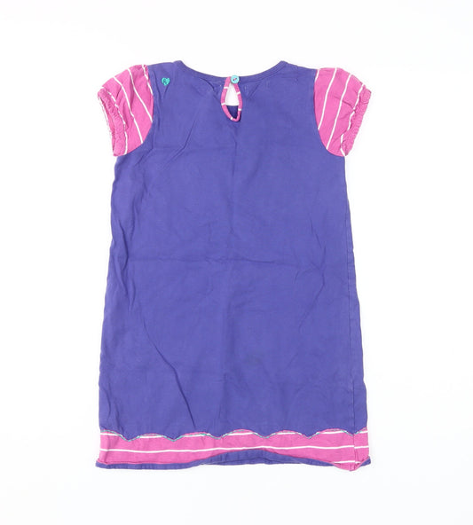Hatley Girls Purple Butterfly Dress, Size 7, Casual Jersey
