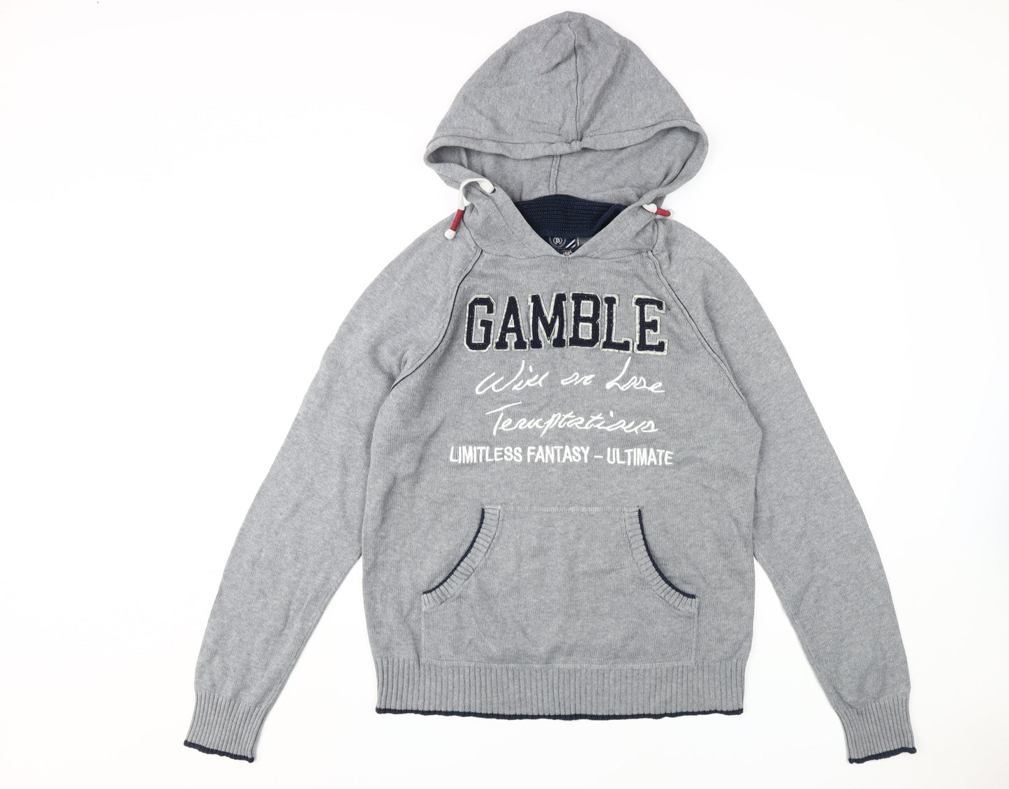 DEVRED Men's Grey Pullover Hoodie, Large, Urban Style
