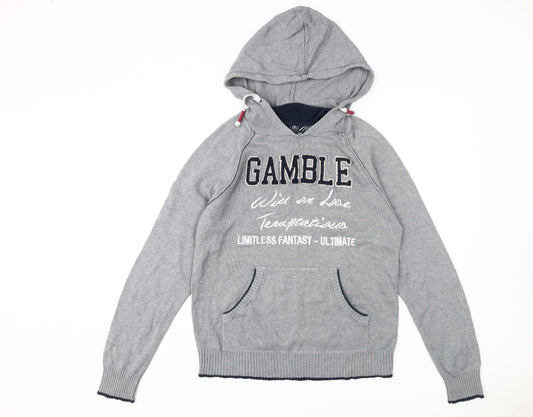 DEVRED Men's Grey Pullover Hoodie, Large, Urban Style