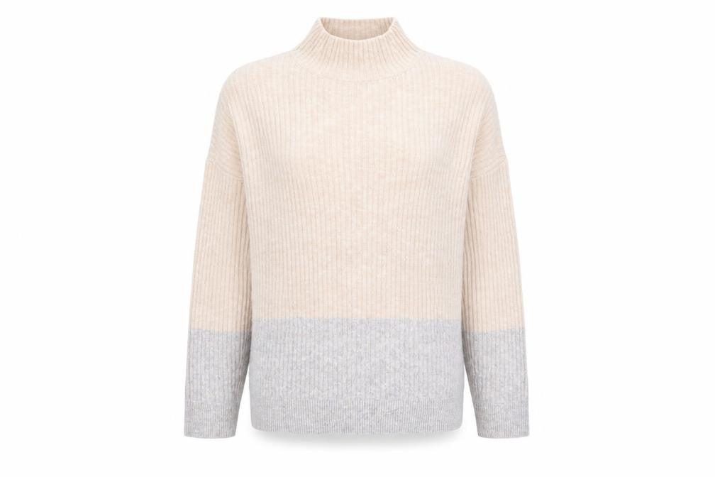Marks and Spencer Women's Beige Mock Neck Pullover Jumper M