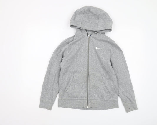 Nike Boys Grey Full Zip Hoodie M Medium