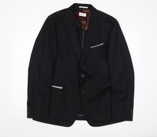 Van Gils Men's Black Striped Blazer 44R Formal Jacket